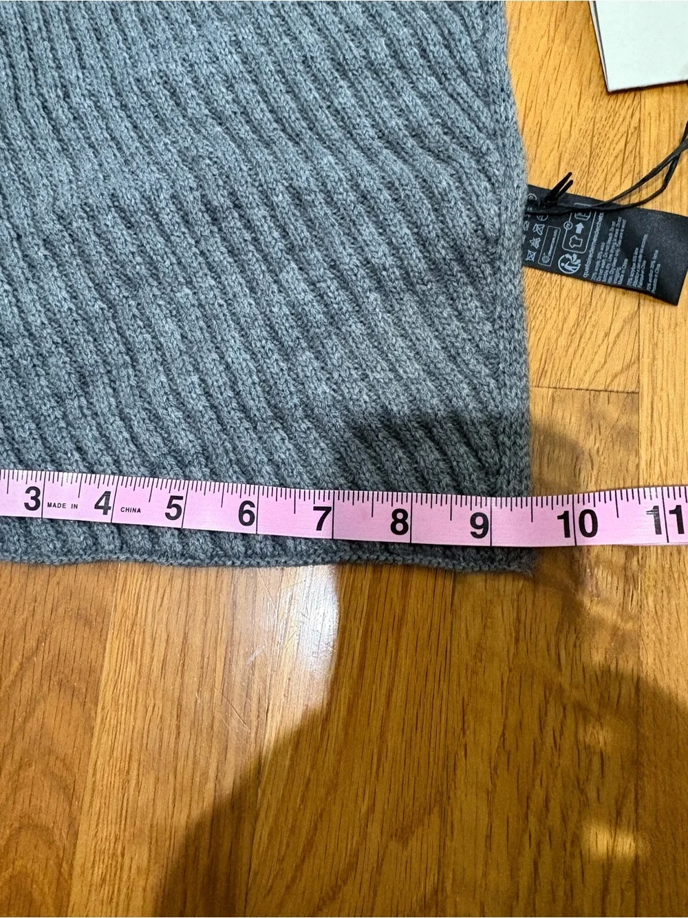AllSaints Traveling Rib Scarf Grey Marl NWT Unisex Wool Blend $79